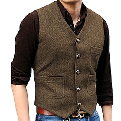 Men's Vest Waistcoat Daily Wear Vacation Going out Fashion Basic Spring Fall Button Polyester Comfortable Plain Single Breasted V Neck Regular Fit Black Red Dark Navy Ocean Blue Vest Lightinthebox Men's Vest Waistcoat Daily Wear Vacation Going out Fashion Basic Spring Fall Button Polyester Comfortable Plain Single Breasted V Neck Regular Fit Black Red Dark Navy Ocean Blue Vest Lightinthebox