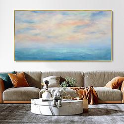 Hand painted Sky Landscape Oil Painting Abstract Cloud Texture painting Hand Thick Clouds Calm painting Wall Art Modern Home Wall Decor Minimalist 3D Mural Decor seascape oil painting wave painting Lightinthebox