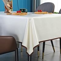 Rectangular Tablecloth, Light Luxury and High-End Feeling, Thickened Washable Tablecloth, Rectangular Colored Cotton and Linen Coffee Table Lightinthebox - thumbnail