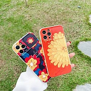Phone Case For Apple Back Cover iPhone 12 Pro Max 11 SE 2020 X XR XS Max 8 7 Shockproof Dustproof Graphic Flower TPU miniinthebox