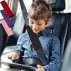 Non-slip Adult Car Shoulder Pad Short Plush Seat Belt Cover Interior Seat Belt Cushion Protector Reusable 3D Rhombus Design Lightinthebox