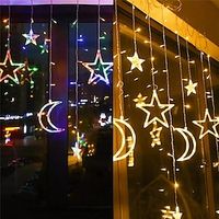 Led Fairy Star Moon Flexible Curtain String Light 3.5M Colorful Lights For Yard Garden Holiday Xmas Decor Lighting AC220V 230V 240V EU Plug miniinthebox - thumbnail