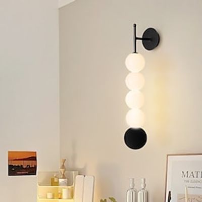 Modern Wall Lamp, 45-Light Vintage Globe Glass Wall Lamp for Bathroom, Swing Arm Mounted Light Reading Wall Lights for Bedroom Study Room Besides Lighting Lightinthebox