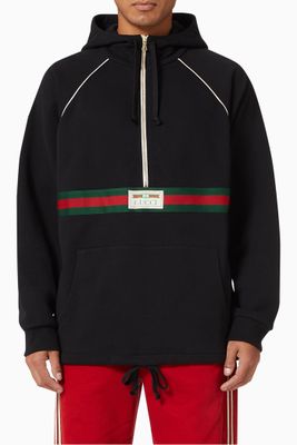 Hooded Sweatshirt in Felted Cotton Jersey Hooded Sweatshirt in Felted Cotton Jersey