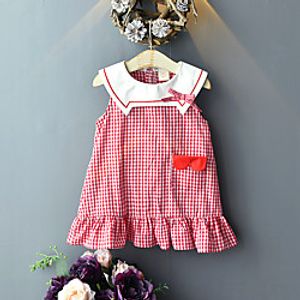 [90-130cm] sweet classic plaid lapel sleeveless dress for girls Lightinthebox