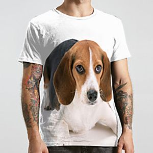 Men's Unisex Tee T shirt 3D Print Dog Graphic Prints Animal Plus Size Print Short Sleeve Casual Tops Fashion Designer Big and Tall White miniinthebox