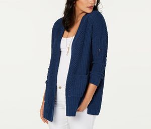 Chenille Open-Front Cardigan  Timeless Navy