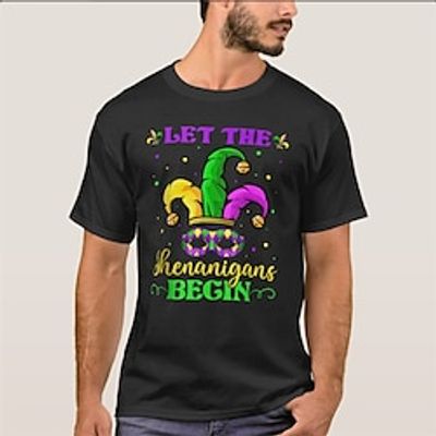 Carnival Mask Mardi Gras Black T shirt Tee Men's Graphic Cotton Blend Shirt Sports Classic Shirt Short Sleeve Comfortable Tee Carnival Sports Outdoor Summer Fashion Designer Clothing S M L XL XXL Lightinthebox