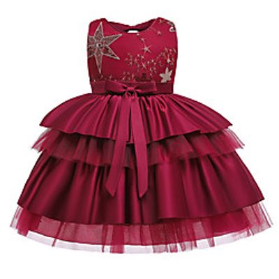 Kids Little Girls' Dress Sequin Birthday Party Layered Pleated Mesh Blue Blushing Pink Gray Above Knee Sleeveless Flower Cute Dresses Children's Day Slim 3-12 Years miniinthebox