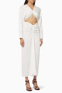 Ruched Disconnect Shirt Dress in Viscose