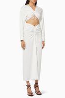 Ruched Disconnect Shirt Dress in Viscose - thumbnail