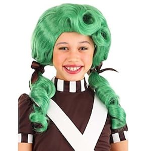 Chocolate Factory Worker Green Wig for Girls Carnival Wigs Lightinthebox