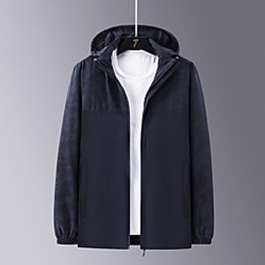 Men's Long Sleeve Hoodie Jacket Detachable Hood Jacket Hoodie Top Winter Elastane Waterproof Quick Dry Breathable Fitness Hiking Basketball Running Sportswear Camo  Camouflage Blue Grey Black Lightinthebox