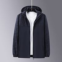 Men's Long Sleeve Hoodie Jacket Detachable Hood Jacket Hoodie Top Winter Elastane Waterproof Quick Dry Breathable Fitness Hiking Basketball Running Sportswear Camo  Camouflage Blue Grey Black Lightinthebox - thumbnail