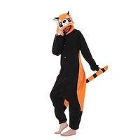 Adults' Kigurumi Pajamas Nightwear Raccoon Animal Onesie Pajamas Funny Costume Flannel Cosplay For Men and Women Christmas Animal Sleepwear Cartoon Lightinthebox - thumbnail