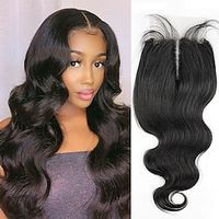 4x4 Transparent Lace Closure Human Hair Body Wave Lace Closure Brazilian Remy Hair Closure Natural Hairline Bleached Knots Lightinthebox - thumbnail