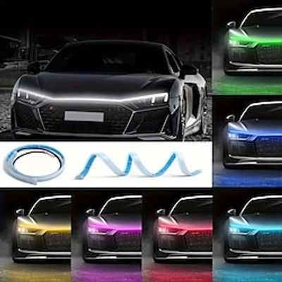 Car Start Scan Dynamic Through-type Daytime Running Light Center Grid Modified Universal LED Hood Light Decorative Light Guide Strip miniinthebox