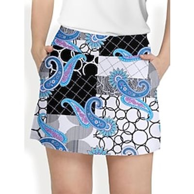 Women's Tennis Skirts Golf Skirts Pink Blue Grey Bottoms Paisley Ladies Golf Attire Clothes Outfits Wear Apparel Lightinthebox