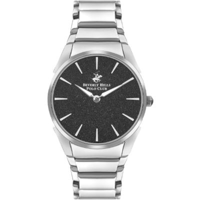 Beverly Hills Polo Club Women's Analog Display Watch & Metal Strap, Silver - BP3384C.350