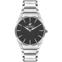 Beverly Hills Polo Club Women's Analog Display Watch & Metal Strap, Silver - BP3384C.350