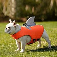 Dog Life Jacket Shark, Ripstop Dog Lifesaver Vests with Rescue Handle for Small Medium and Large Dogs, Pet Safety Swimsuit Preserver for Swimming Pool Beach Boating miniinthebox - thumbnail