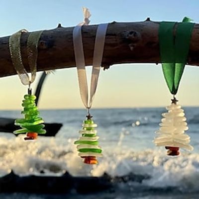 Lake Erie Sea Glass Christmas Tree Ornament, Christmas Tree Decoration Xmas Gift miniinthebox Lake Erie Sea Glass Christmas Tree Ornament, Christmas Tree Decoration Xmas Gift miniinthebox