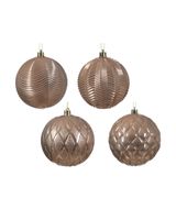 Kaemingk Decoris 10cm Baubles Shatterproof Shiny Sparkling Rose