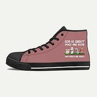 Women's Sneakers Print Shoes Animal Print Canvas Shoes Daily Dog Letter Slogan Flat Heel Fashion Classic Casual Canvas Lace-up Pink Blue Gray Lightinthebox - thumbnail