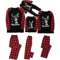 Santa Claus Reindeer Family Christmas Pajamas Nightwear Men's Women's Boys Girls' Family Matching Outfits Christmas New Year Christmas Eve Kid's Adults' Home Wear Polyester Top Pants miniinthebox - thumbnail