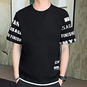 Men's Unisex Tee T shirt Hot Stamping Graphic Prints Letter Plus Size Print Short Sleeve Casual Tops Cotton Basic Fashion Designer Big and Tall White Black Dark Gray Lightinthebox