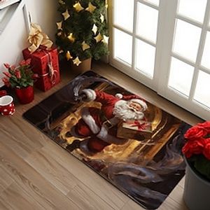 Christmas Santa Doormat Non-Slip Oil Proof Rug Indoor Outdoor Xmas Mat Bedroom Decor Bathroom Mat Entrance Rug Door Mat Bedroom Lightinthebox
