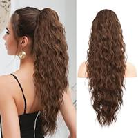 Ponytail Extension Drawstring Ponytail Hair Extensions for Women Long Curly Wavy Ponytail Natural Wavy Synthetic Hairpiece for Women Daily Use party Lightinthebox