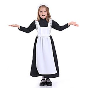 Maid Costume Movie / TV Theme Costumes Costume Kid's Women's Halloween Christmas Halloween Festival Christmas Halloween Children's Day Festival / Holiday Polyester Black Women's Men's Easy Carnival miniinthebox