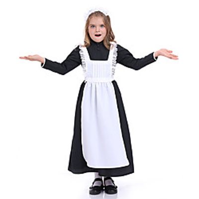 Maid Costume Movie / TV Theme Costumes Costume Kid's Women's Halloween Christmas Halloween Festival Christmas Halloween Children's Day Festival / Holiday Polyester Black Women's Men's Easy Carnival miniinthebox