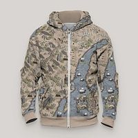 Men's Unisex Full Zip Hoodie Jacket Khaki Hooded Graphic Prints Zipper Print Sports  Outdoor Daily Sports 3D Print Basic Streetwear Casual Spring   Fall Clothing Apparel Hoodies Sweatshirts  Long Lightinthebox - thumbnail