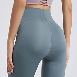 Women's High Waist Yoga Shorts Shorts Tummy Control Butt Lift Breathable Solid Color Violet Black Light Purple Nylon Yoga Fitness Gym Workout Summer Sports Activewear Stretchy Slim  Athletic Lightinthebox