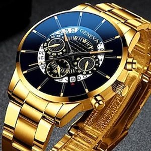 Mens Watches Stainless Steel Waterproof Calendar Quartz Watch Man Luxury Business Dress Watch for Men Fashion Male Wrist Watch miniinthebox