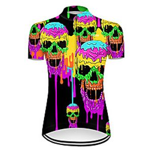 21Grams Women's Short Sleeve Cycling Jersey Summer Nylon Polyester Violet Gradient Sugar Skull Novelty Bike Jersey Top Mountain Bike MTB Road Bike Cycling Ultraviolet Resistant Quick Dry Breathable miniinthebox