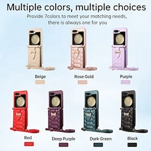 Phone Case For Samsung Galaxy Z Flip 5 Z Flip 4 Z Flip 3 Back Cover with Stand With Card Holder Retro TPU PU Leather miniinthebox
