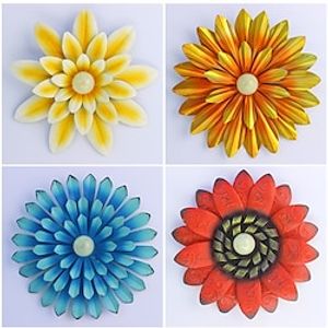 1pc Metal Flowers Wall Decor Flower Wall Sculpture, Hand-Painted Floral Sculpture, Metal Wall Art Hanging Wall Decor For Indoor Outdoor Home Office Bathroom Kitchen Bedroom Living Room Garden miniinthebox