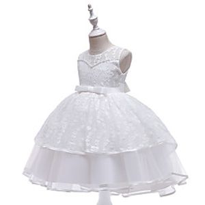 Princess Dress Party Costume Flower Girl Dress Girls' Movie Cosplay Christmas New Year's Golden White Red Dress Christmas Halloween Children's Day Polyester / Cotton miniinthebox