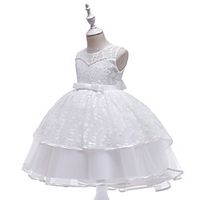 Princess Dress Party Costume Flower Girl Dress Girls' Movie Cosplay Christmas New Year's Golden White Red Dress Christmas Halloween Children's Day Polyester / Cotton miniinthebox - thumbnail