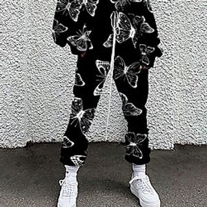 Women's Fashion Casual  Sporty Comfort Going out Weekend Active Pants Graphic Prints Graffiti Full Length Pocket Elastic Drawstring Design Print White Black Yellow Beige Lightinthebox