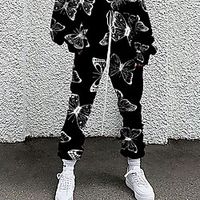 Women's Fashion Casual  Sporty Comfort Going out Weekend Active Pants Graphic Prints Graffiti Full Length Pocket Elastic Drawstring Design Print White Black Yellow Beige Lightinthebox - thumbnail