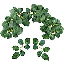 60 Pcs Bulk Rose Leaves Artificial Greenery Fake Rose Flower Leaves For Diy Wedding Bouquets Centerpieces Party Decorations Rose Vine Wreath Garlands Supplie Lightinthebox