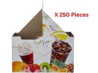 Hotpack Paper Printed Juice 2 Cup Carrier 250 Pieces - CC2