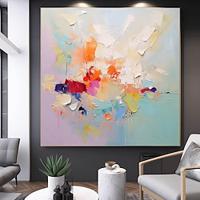 Large Texture Abstract Painting Colorful Knife Paintings Hand Painted Abstract Art Large Canvas Art Boho Decor (No Frame) Lightinthebox