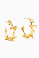 Blossom Lily Hoop Earrings in 18kt Gold-plated Brass - thumbnail