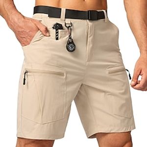 Men's Tactical Shorts Hiking Shorts Sports Going out Weekend Running Casual Multiple Pockets Plain Short Gymnatics Activewear Black Khaki Micro-elastic Lightinthebox