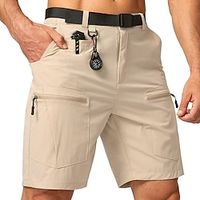 Men's Tactical Shorts Hiking Shorts Sports Going out Weekend Running Casual Multiple Pockets Plain Short Gymnatics Activewear Black Khaki Micro-elastic Lightinthebox - thumbnail
